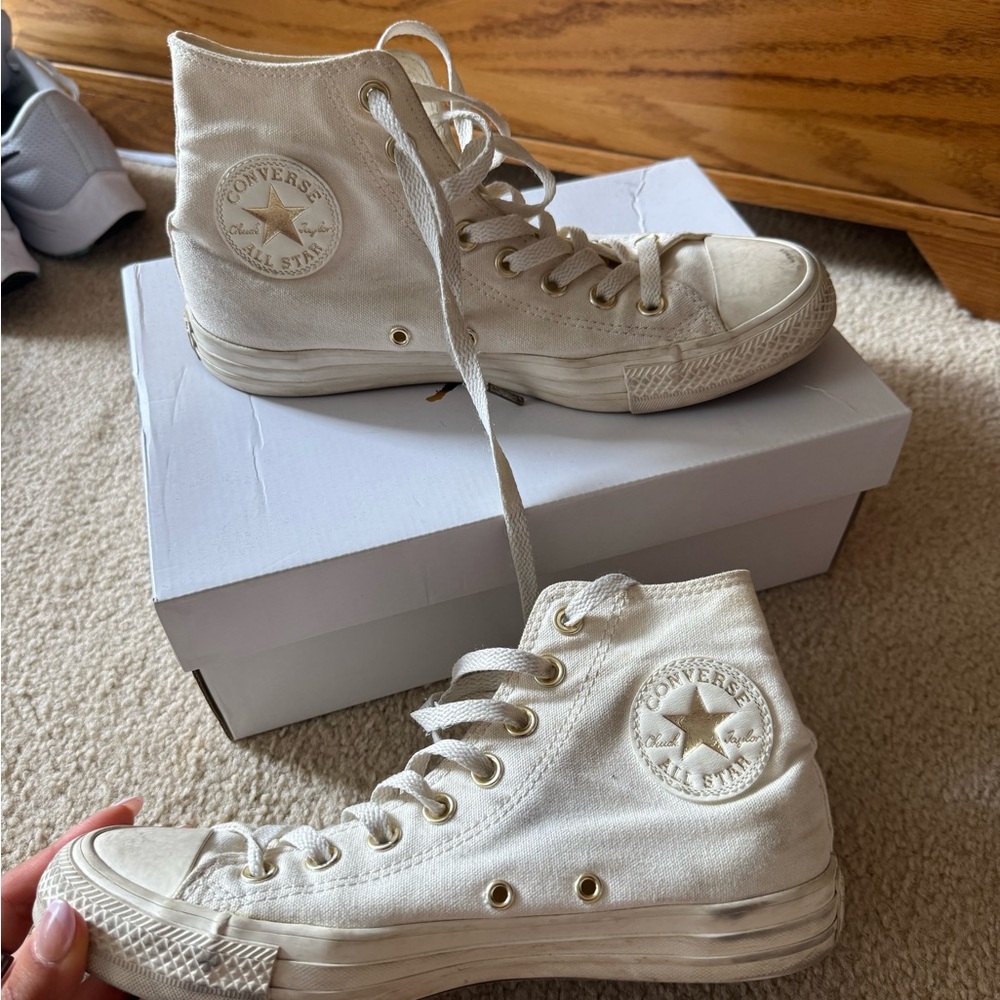 Converse Cream High-Top Sneakers